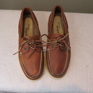 Men's Rockport Brown Leather Slip On Boat Shoes